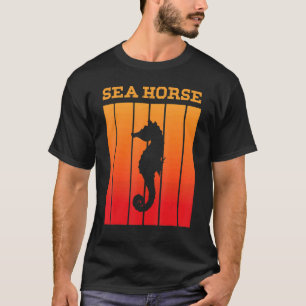 Camiseta Silhueta De Sombra De Cavalo-Costeiro Ao Sunset