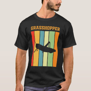 Camiseta Silhueta De Sombra De Gafanhoto Em Cores Retroativ