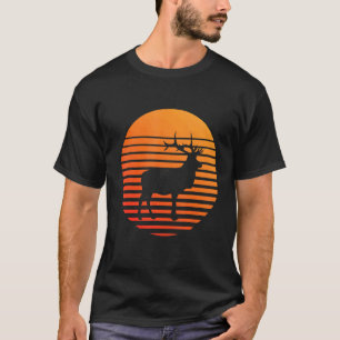 Camiseta Silhueta De Sombra Elk Em Frente A Um Sol