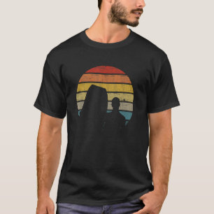 Camiseta Silhueta De Surfista De Bodyboard Em Uma Ret Afast
