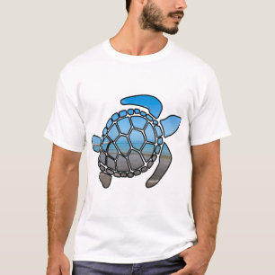 Camiseta Silhueta de tartaruga marinha nas ondas azuis da p