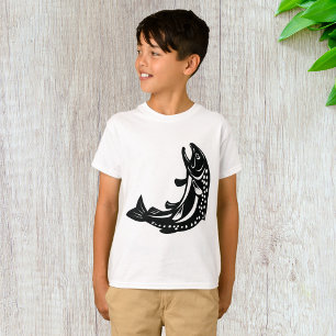 Camiseta Silhueta de Truta Saltando