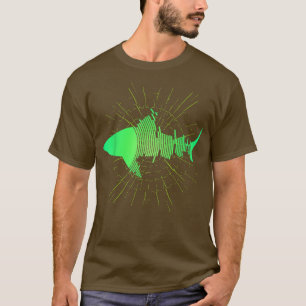 Camiseta Silhueta de tubarão-safraTigre de tubarão-martelo