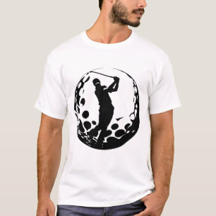 Camiseta Silhueta de um Golfista Balançando
