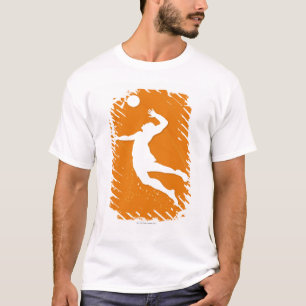 Camiseta Silhueta de um homem que joga o voleibol