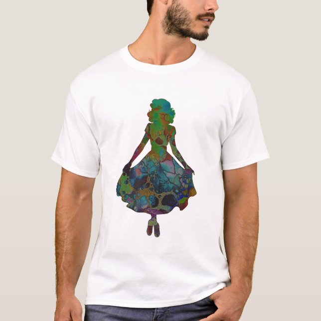 Camiseta Silhueta De Uma Senhora (Frente)