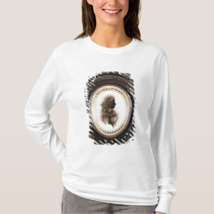 Camiseta Silhueta de uma senhora, pintada no vidro convexo