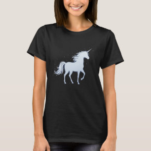 Camiseta Silhueta de Unicórnio Etéreo Minimalista Sonho Fan