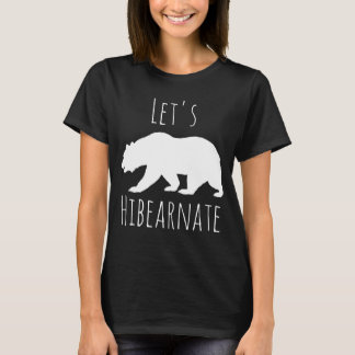 Camiseta Silhueta de Urso Branco Hibearnato de vamos