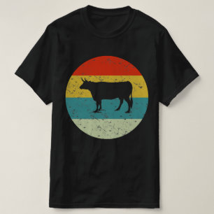 Camiseta silhueta de vaca retrô vintage dos anos 70