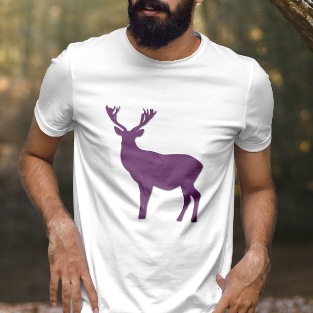 Camiseta Silhueta de veado Púrpura Animais da floresta Simp (Criador carregado)