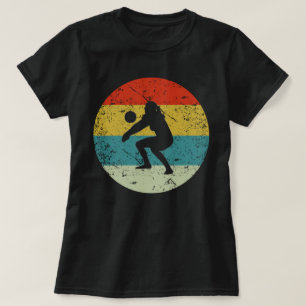 Camiseta silhueta de vintage retro de voleibol 70