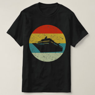 Camiseta silhueta de vintage retrô-navio 70S