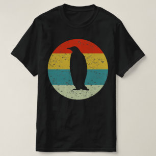 Camiseta silhueta de vintage retrô pinguim 70