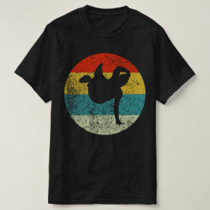 Camiseta silhueta de vintage retro rab de dança 70s