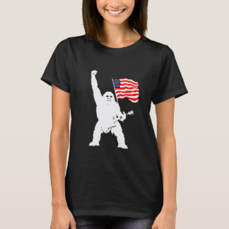 Camiseta Silhueta de Yeti Patriota Com Guitarra