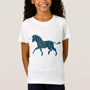 Camiseta Silhueta de Zebra Preta e Azul