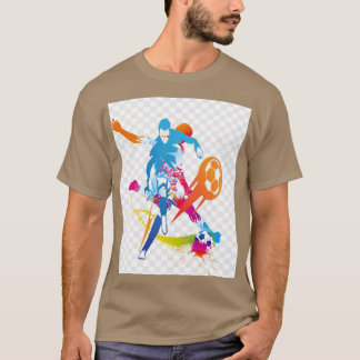 Camiseta Silhueta Dinâmica de Jogador de Futebol