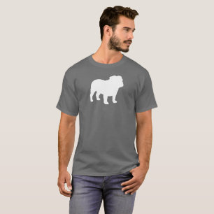 Camiseta Silhueta do Bulldog Inglês Raça de Cachorro Lega