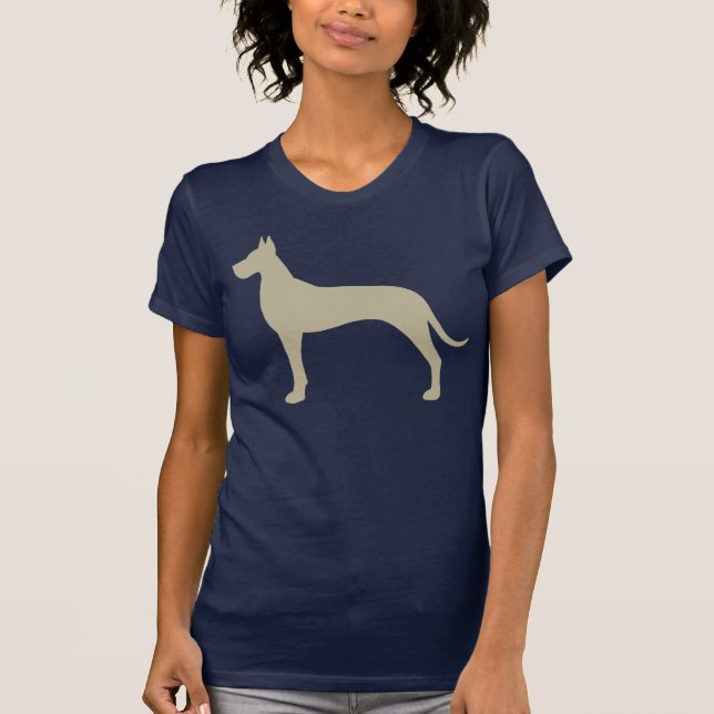 Camiseta Silhueta do cão de great dane (Frente)