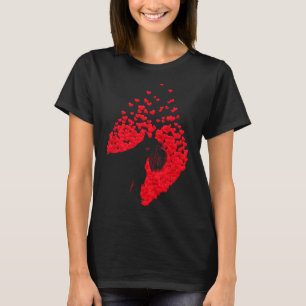 Camiseta Silhueta do cão Schnauzer com coração feliz Valen