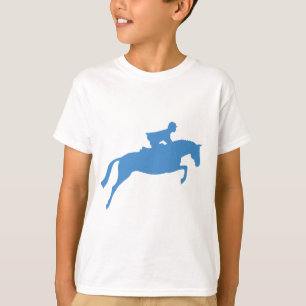 Camiseta Silhueta do cavalo da ligação em ponte (azul)