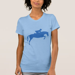 Camiseta Silhueta do cavalo da ligação em ponte (azul)