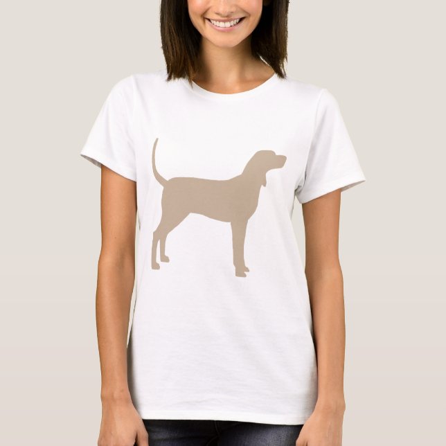 Camiseta Silhueta do Coonhound (tan) (Frente)