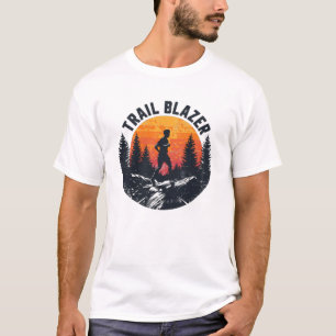 Camiseta Silhueta do Corredor Trail Blazer da Montanha