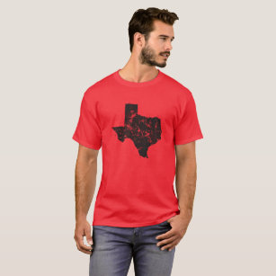 Camiseta Silhueta do estado de Texas do vintage