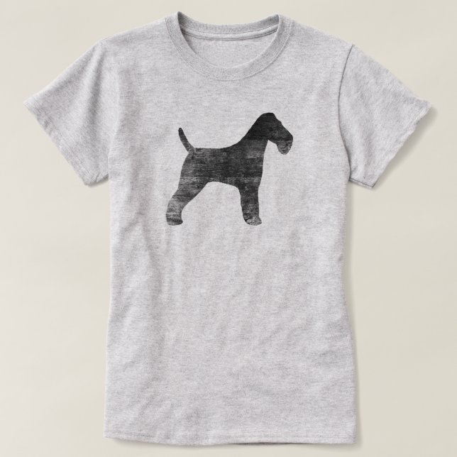 Camiseta Silhueta do Fox Terrier do fio (Frente do Design)