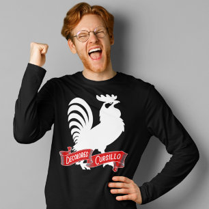 Camiseta Silhueta do galo de DeColores Cursillo com faixa