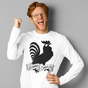 Camiseta Silhueta do galo de DeColores Cursillo com faixa