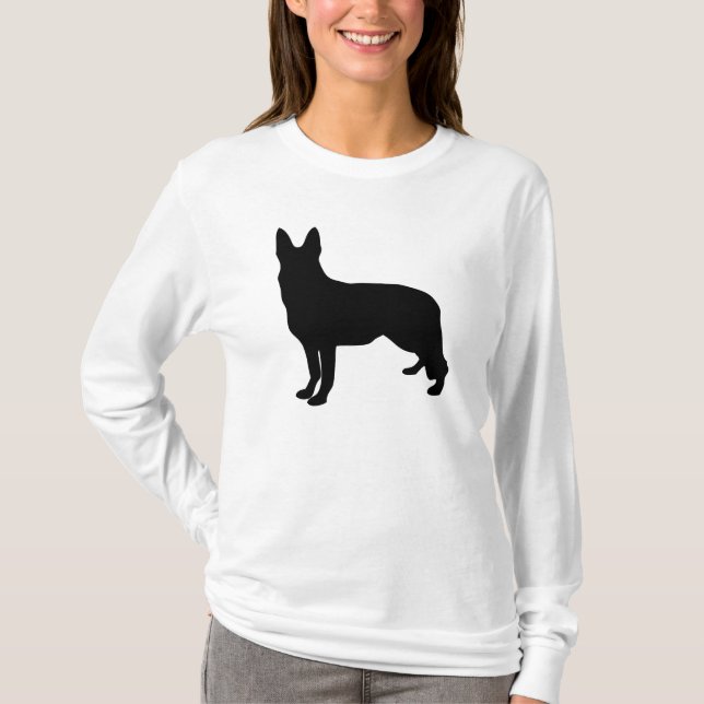 Camiseta Silhueta do german shepherd (Frente)