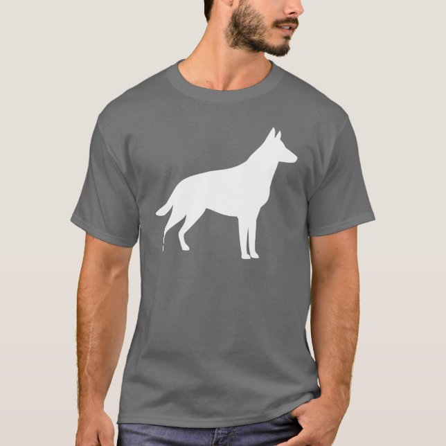 Camiseta Silhueta do german shepherd (Frente)