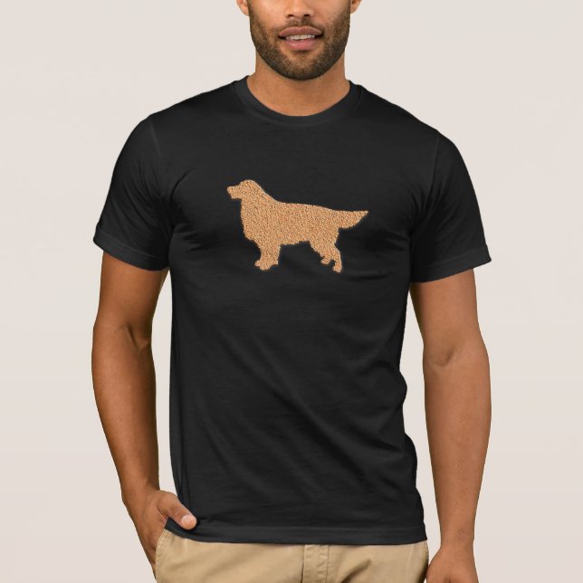 Camiseta Silhueta do golden retriever em Brown (Frente)