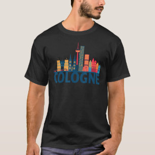 Camiseta Silhueta do Horizonte da Cidade de Colônia Alemanh