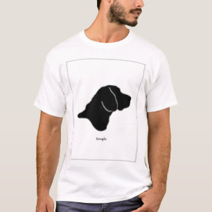 Camiseta Silhueta do lebreiro preto e branco