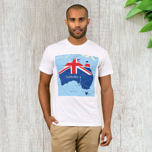 Camiseta Silhueta do Mapa da Bandeira da Austrália
