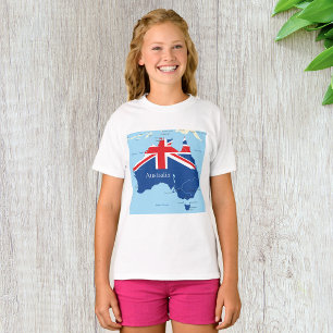 Camiseta Silhueta do Mapa da Bandeira da Austrália