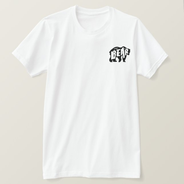 Camiseta Silhueta do Papai Urso Preto (Frente do Design)