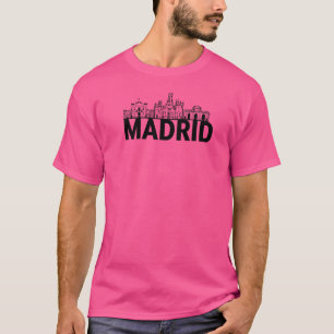 Camiseta Silhueta do Perfil da Cidade de Madrid Espanha Esb