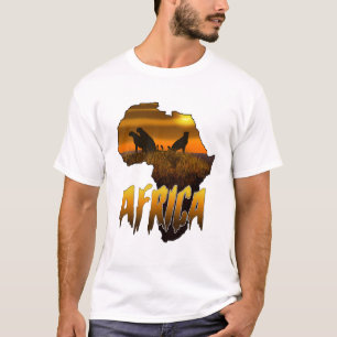 Camiseta Silhueta do pôr do sol dos Guepardos africanos