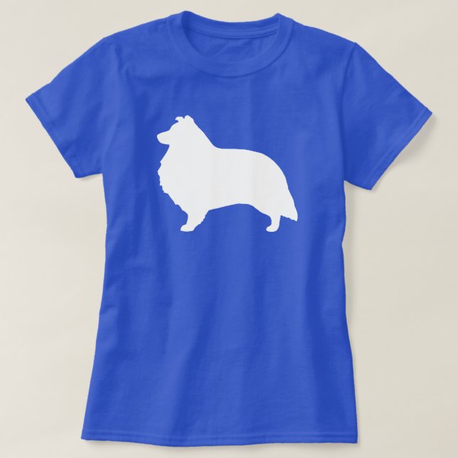 Camiseta Silhueta do Sheepdog de Shetland (Frente do Design)