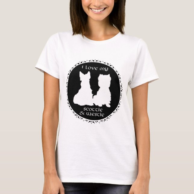 Camiseta Silhueta do Terrier Escocês (Frente)