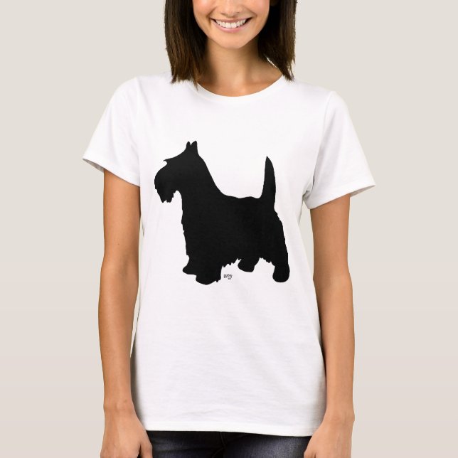 Camiseta Silhueta do Terrier Escocês (Frente)