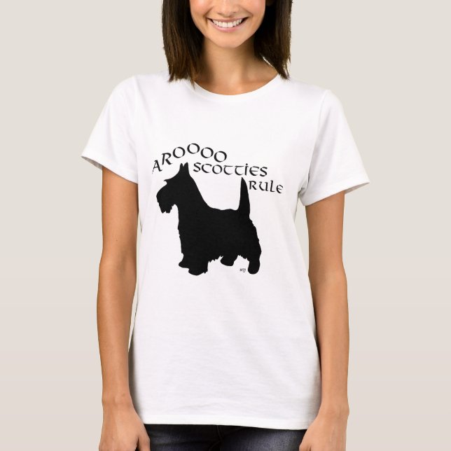 Camiseta Silhueta do Terrier Escocês (Frente)