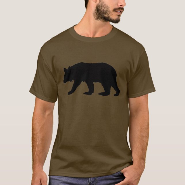 Camiseta Silhueta do urso preto (Frente)