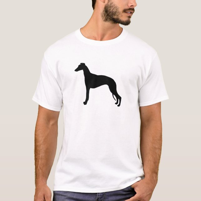 Camiseta silhueta do whippet (Frente)