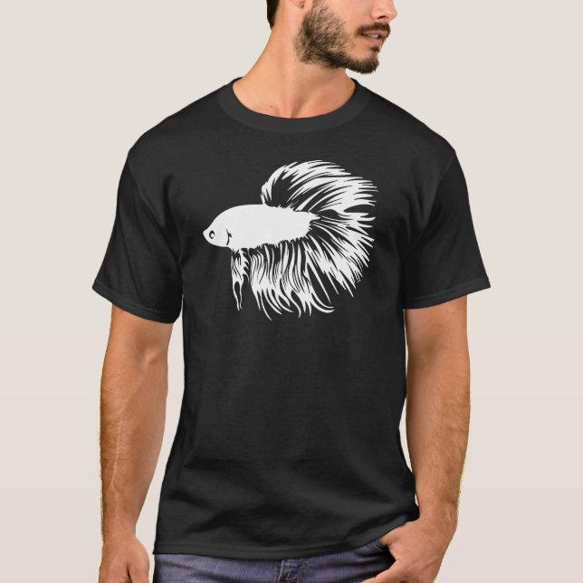 Camiseta Silhueta dos peixes de Betta (Frente)